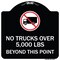 Signmission No Trucks Over Beyond This Point W/ Graphic Heavy-Gauge Aluminum Sign, 18" x 18", BW-1818-23555 A-DES-BW-1818-23555 - alternate 1